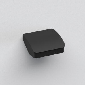 S Cube Toilet Roll Holder with Flap - Black