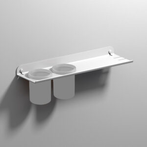 Quick Shelf with Double Large Tumbler  - White/White Frosted