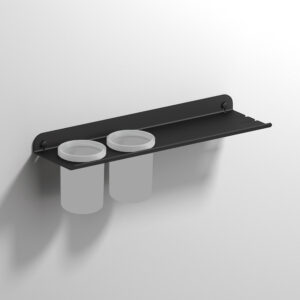 Quick Shelf with Double Large Tumbler  - Black/White Frosted