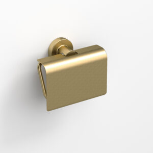 Tecno Project Toilet Roll Holder with Flap - Brushed Brass