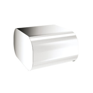 Outline Toilet Roll Holder with Cover - Chrome